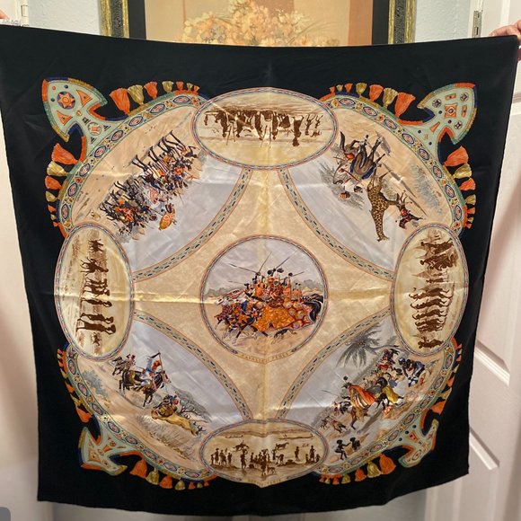 Hermes Hermès Jean de Fougerolle Cavaliers Silk Scarf - Picture 1 of 10